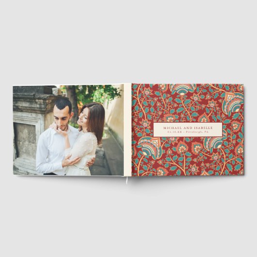 Foto van elegant en  rood flesje gastenboek (Volledig)