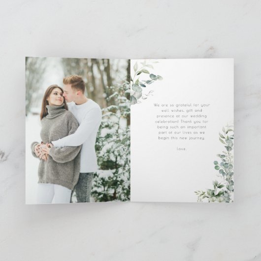 Foto van Elegant Eucalyptus Greenery Bedankkaart (Binnen)