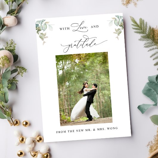 Foto van Elegant Eucalyptus Greenery Wedding Bedankkaart