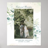 Foto van Elegant Eucalyptus Greenery Wedding Poster (Voorkant)