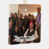 Foto van Elegant Family op Banner Kerstmis Keramisch Ornament (Rechts)