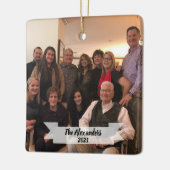 Foto van Elegant Family op Banner Kerstmis Keramisch Ornament (Links)