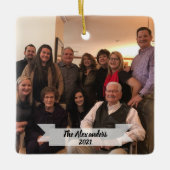 Foto van Elegant Family op Banner Kerstmis Keramisch Ornament (Voorkant)