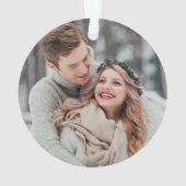 Foto van Elegant First Kerstfeest Greenery Wedding Ornament (achterkant)