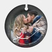 Foto van Elegant First Kerstfeest Together Metalen Ornament (Voorkant)