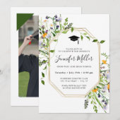 Foto van Elegant Floral Gradual Party Feestdagenkaart (Voorkant / Achterkant)