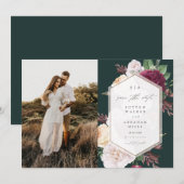 Foto van Elegant Floral Wedding Save The Date (Voorkant / Achterkant)