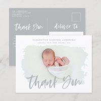 Foto van Elegant geboorteaankondiging bedankt