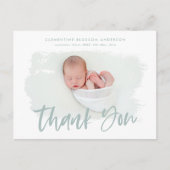 Foto van Elegant geboorteaankondiging bedankt Aankondigingskaart (Voorkant)