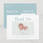 Foto van Elegant geboorteaankondiging bedankt Aankondigingskaart (Voorkant / Achterkant)