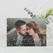 Foto van Elegant gehuwd met Kerstmis 2 Feestdagenkaart (Staand voorkant)