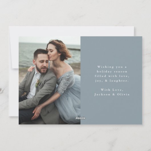 Foto van Elegant gehuwd met Kerstmis 2 Feestdagenkaart (Achterkant)