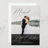 Foto van Elegant gehuwd met kleine kerstkalligrafi Kaart (Voorkant / Achterkant)