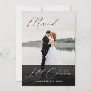 Foto van Elegant gehuwd met kleine kerstkalligrafi Kaart