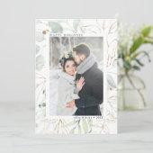 Foto van Elegant Gold Botanical Greenery Feestdagenkaart (Staand voorkant)