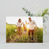 Foto van Elegant Gold Grateful Folie Feestdagenkaart (Staand Voorkant)