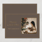 Foto van Elegant Gold Merry-kerstfeestdag Feestdagenkaart (Voorkant / Achterkant)