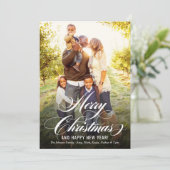 Foto van Elegant Gold Merry-kerstscript Feestdagenkaart (Staand voorkant)