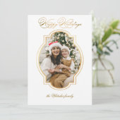 Foto van Elegant Gold Prettige feestdagen Feestdagenkaart (Staand voorkant)