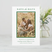 Foto van Elegant Green Wedding Save The Date (Staand voorkant)