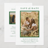 Foto van Elegant Green Wedding Save The Date (Voorkant / Achterkant)