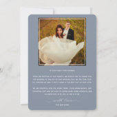 Foto van Elegant Hand Lettered Dusty Blue Wedding Bedankkaart (Achterkant)
