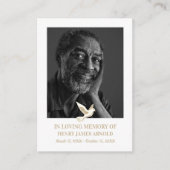 Foto van Elegant, Heilige Dove, Kaart van Prayer Visitekaartje (Voorkant)