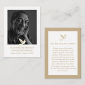 Foto van Elegant, Heilige Dove, Kaart van Prayer Visitekaartje (Voorkant / Achterkant)