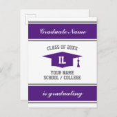 Foto van Elegant high school afstuderen Aankondigingskaart (Voorkant / Achterkant)