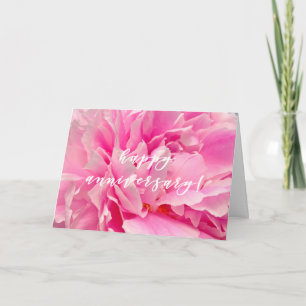 Foto van Elegant Hot Pink Peony   Gelukkig Jubileu Kaart
