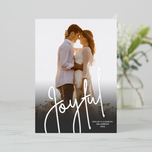 Foto van Elegant Joyful Folie Feestdagenkaart (Staand Voorkant)