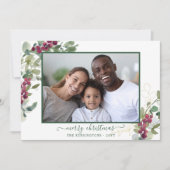 Foto van Elegant Kerstfeest Greenery Holiday Feestdagenkaart (Voorkant)