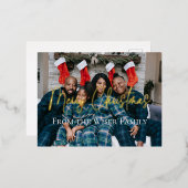 Foto van Elegant Kerstfeestdag Folie Feestdagen Briefkaart (Voorkant / Achterkant)