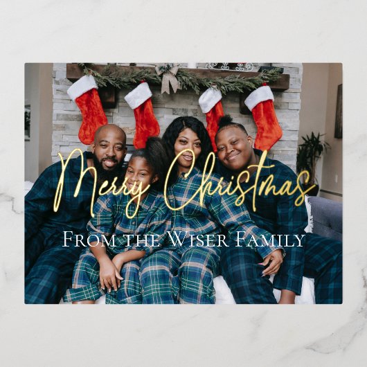 Foto van Elegant Kerstfeestdag Folie Feestdagen Briefkaart (Voorkant)