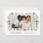 Foto van Elegant Kerstmis Waterverf Greenery Feestdagenkaart (Voorkant)