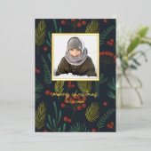 Foto van Elegant Kerstwinter Botanical Greenery Folie Feestdagenkaart (Staand Voorkant)