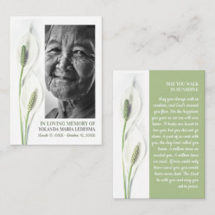 Foto van Elegant, Lily Flowers, Kaart van Prayer Visitekaartje