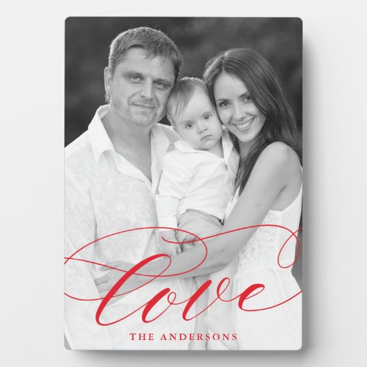 Foto van Elegant Love Red Script Fotoplaat (voorkant)