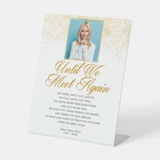 Foto van Elegant Memorial Funeral Poem Reclamebord Met Voetstuk (Voorkant)