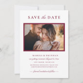 Foto van Elegant Merlot Red Wedding Save The Date (Voorkant)
