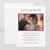 Foto van Elegant Merlot Red Wedding Save The Date (Voorkant / Achterkant)