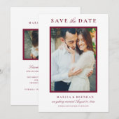 Foto van Elegant Merlot Red Wedding Save The Date (Voorkant / Achterkant)