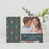 Foto van Elegant Merry-kerstfamilie Feestdagenkaart (Staand voorkant)