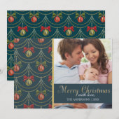 Foto van Elegant Merry-kerstfamilie Feestdagenkaart (Voorkant / Achterkant)
