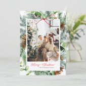 Foto van Elegant Merry kerstgry Feestdagenkaart (Staand voorkant)
