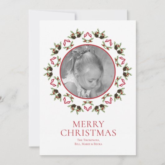 Foto van Elegant Merry kerstgry Feestdagenkaart (Voorkant)