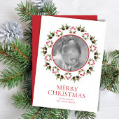 Foto van Elegant Merry kerstgry Feestdagenkaart