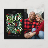 Foto van Elegant Merry kerstgry Feestdagenkaart (Voorkant)