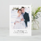 Foto van Elegant Merry-kerstscript Feestdagenkaart (Staand voorkant)