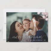 Foto van Elegant Merry-kerstscript Feestdagenkaart (Voorkant)